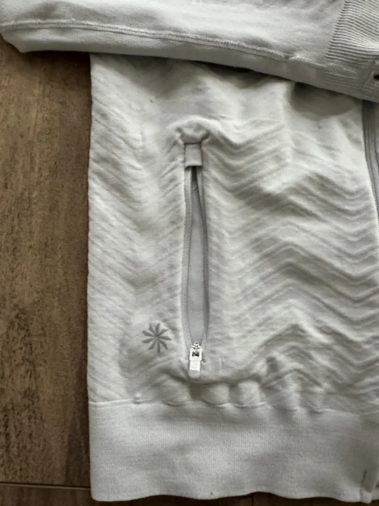 Athleta Light Gray Women's Zip-Up Jacket - Picture 2 of 3